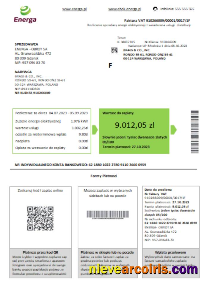 Poland Energa utility business bill